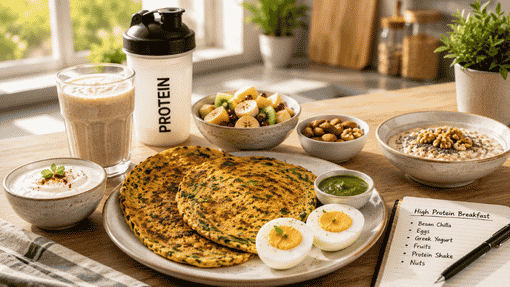 Sample High-Protein Indian Vegetarian Day
